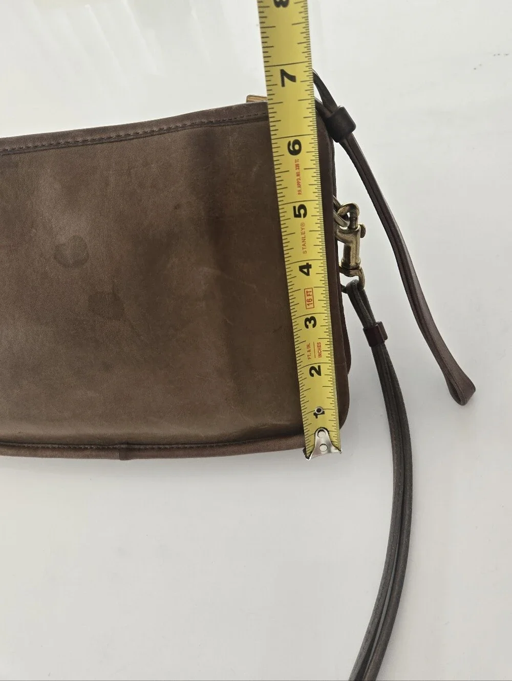 Coach Bonnie Cashin Vintage Small Brown Leather Shoulder Bag Distressed